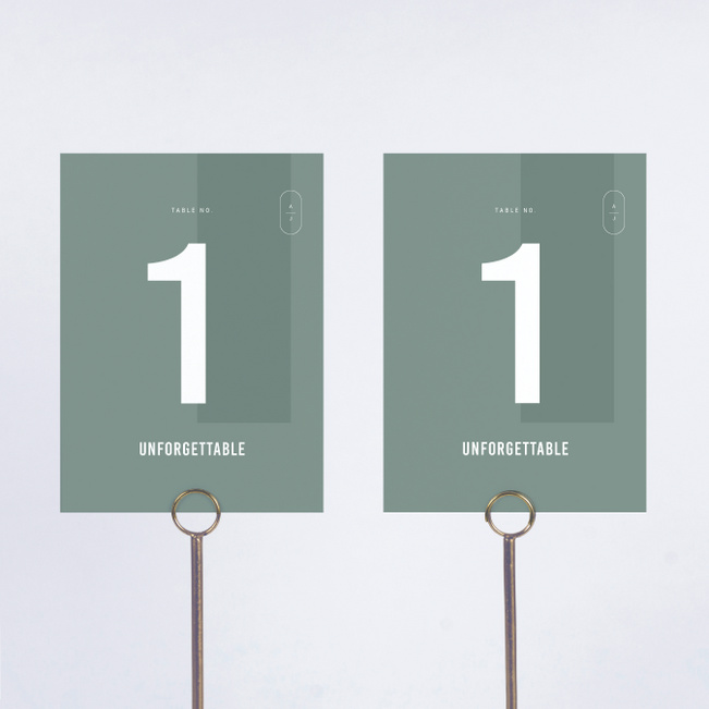 Artisanal Details Wedding Table Cards - Green