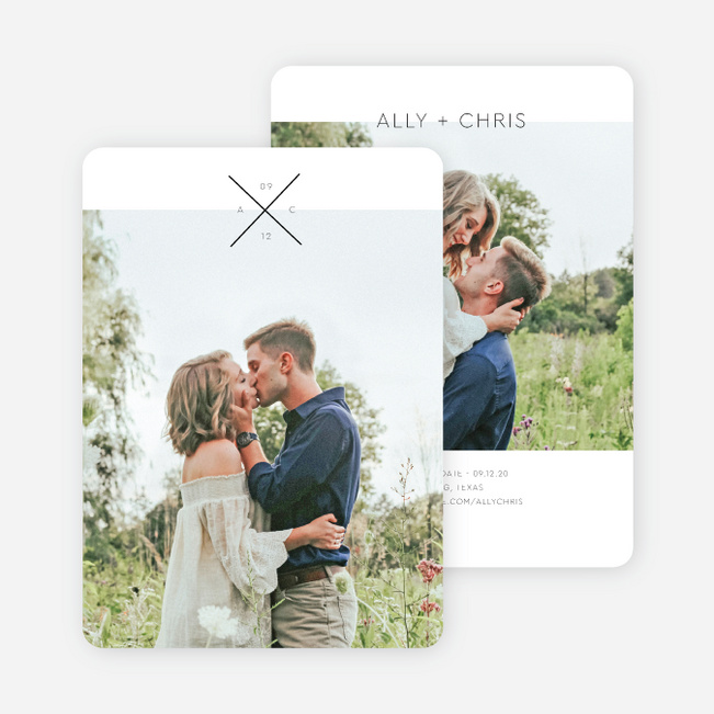 Crossed Out Save the Date Cards - Black