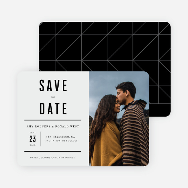 Modern Times Save the Date Cards - Beige
