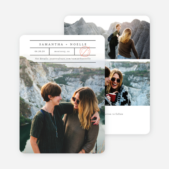 Simple Words Save the Date Cards - Black