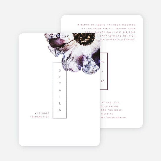 Together Forever Wedding Information Cards - Purple