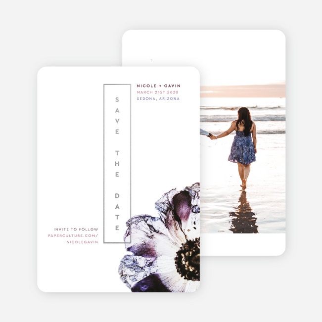 Together Forever Save the Date Cards - Purple