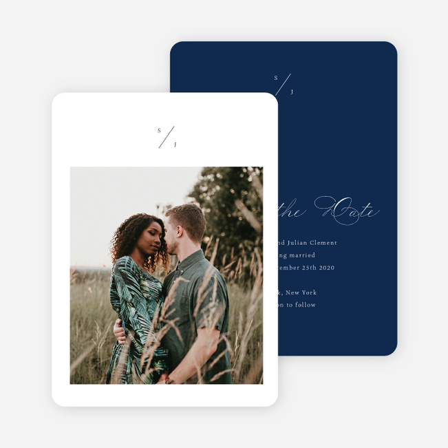 A Classy Affair Save the Date Cards - Blue