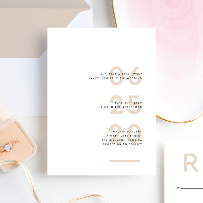 Clean Highlights Wedding Invitation Suites - Beige