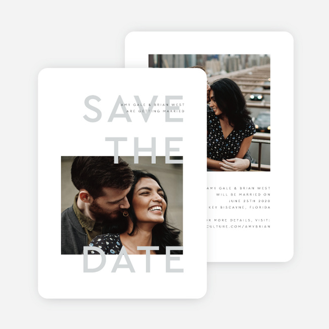 Clean Highlights Save the Date Cards - Gray