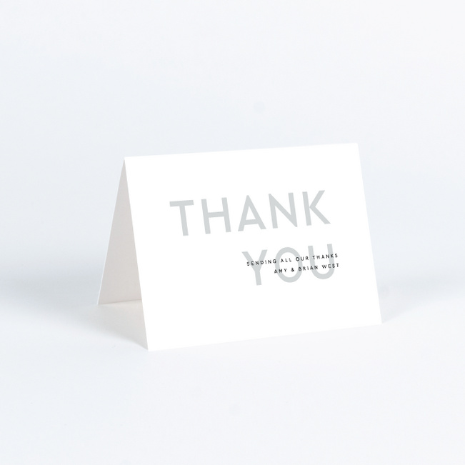 Clean Highlights Wedding Thank You Cards - Gray