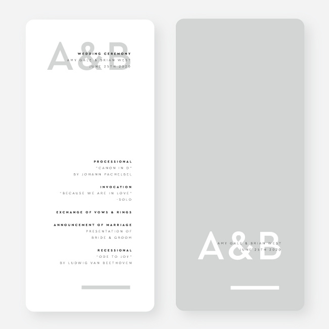 Clean Highlights Wedding Programs - Gray