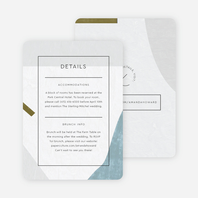 Moving Shapes Wedding Information Cards - Multi