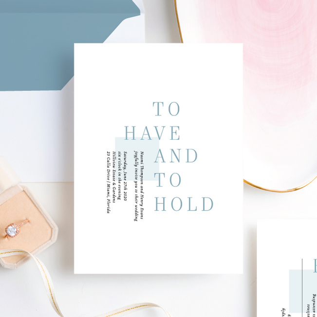 Square Direction Wedding Invitation Suites - Blue