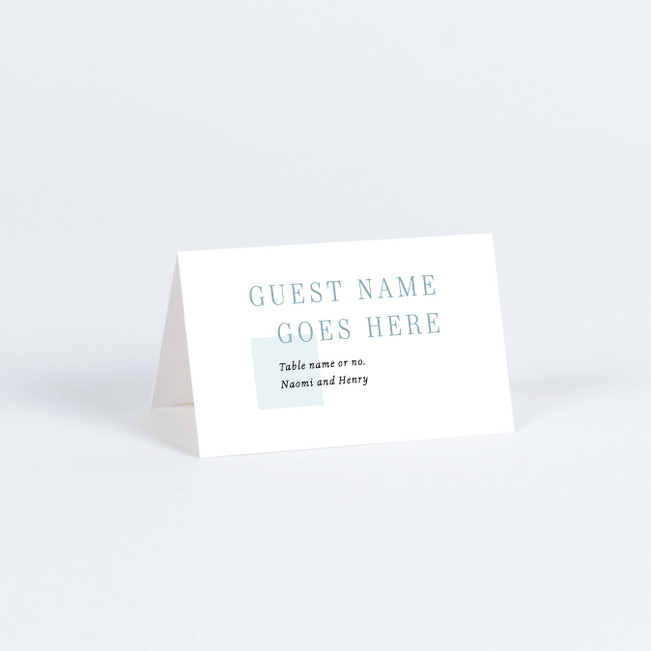Square Direction Wedding Name Cards & Place Cards - Blue