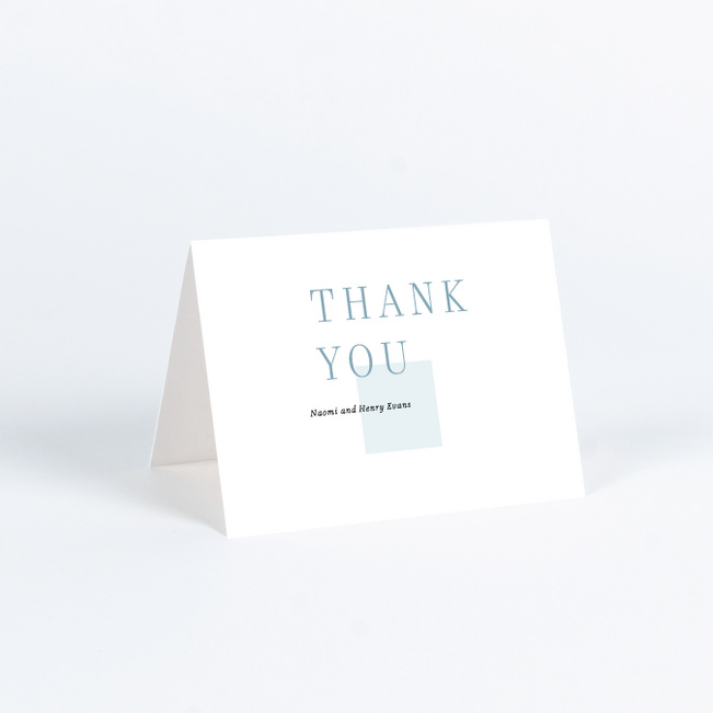 Square Direction Wedding Thank You Cards - Blue