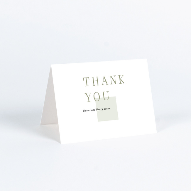 Square Direction Wedding Thank You Cards - Green