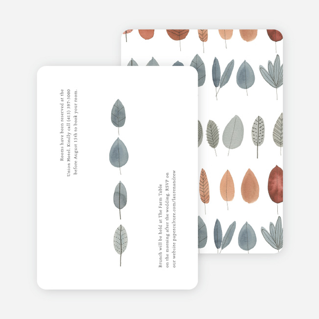Autumn Details Wedding Information Cards - Multi