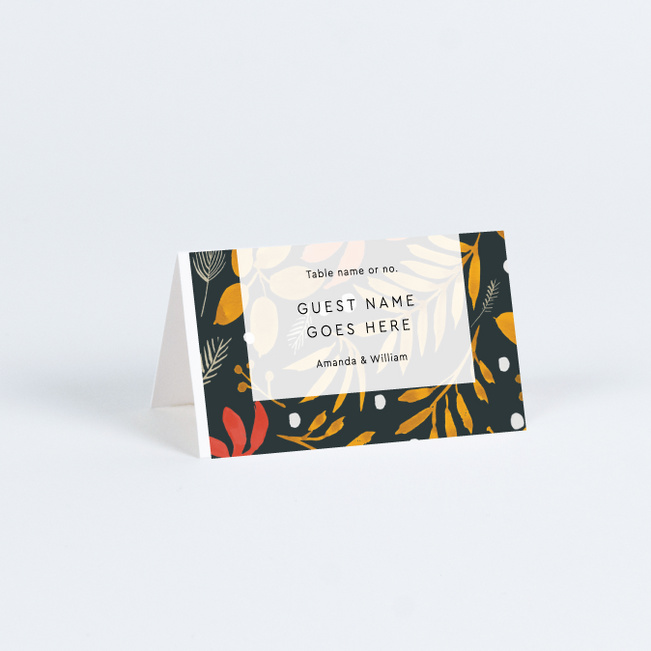 Fall in Love Wedding Name Cards & Place Cards - Multi
