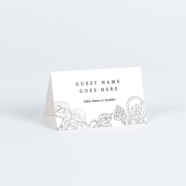 Foil Rustic Charm Wedding Name Cards & Place Cards - Gray