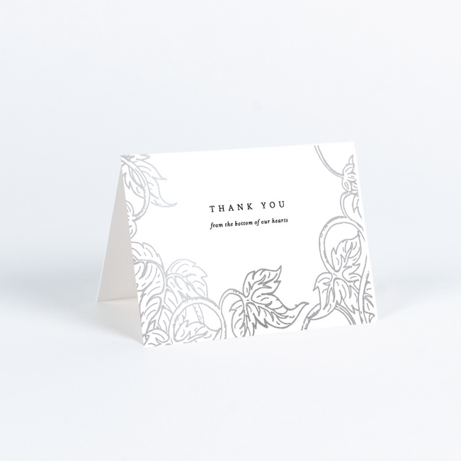 Foil Rustic Charm Wedding Thank You Cards - Gray