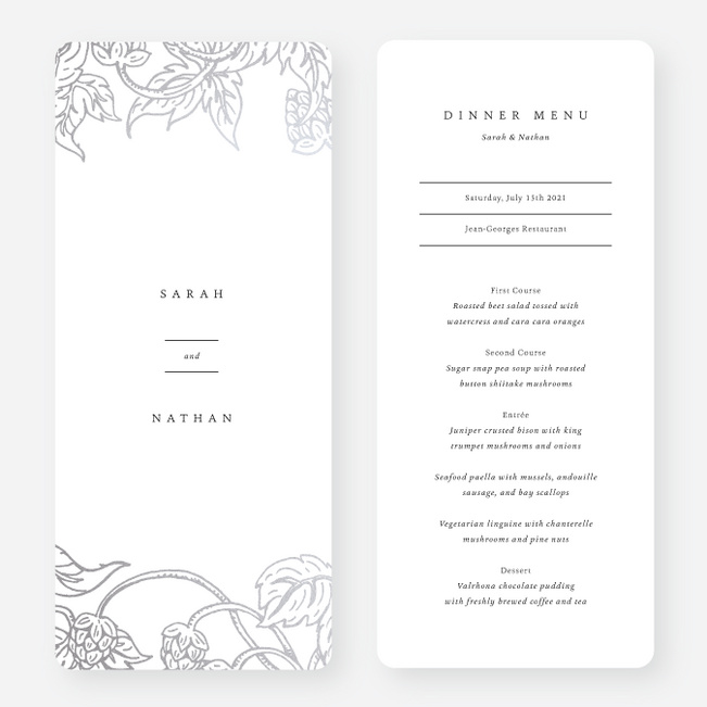 Foil Rustic Charm Wedding Menus - Gray