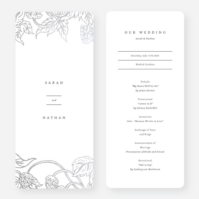 Foil Rustic Charm Wedding Programs - Gray