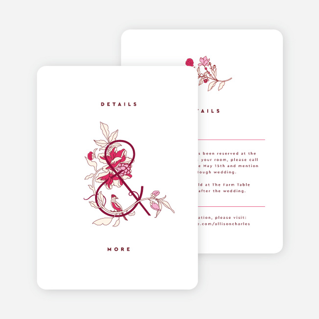 Summer of Love Wedding Information Cards - Pink