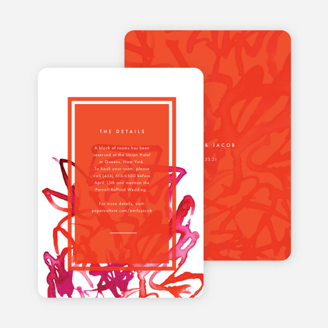 Expressive Joy Wedding Information Cards - Red