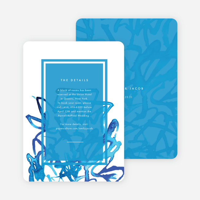 Expressive Joy Wedding Information Cards - Blue