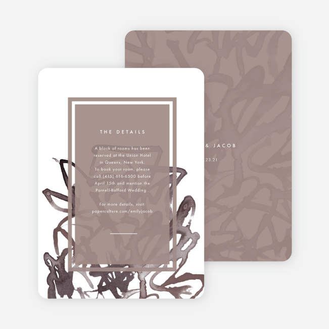Expressive Joy Wedding Information Cards - Brown