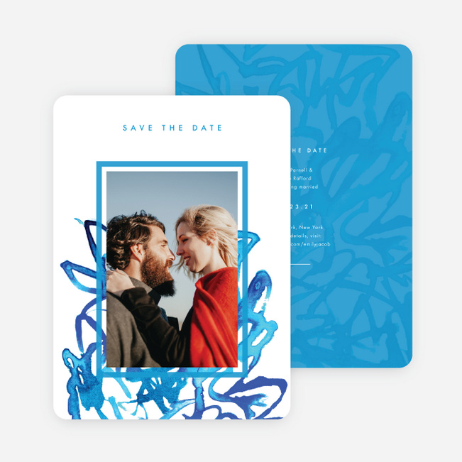 Expressive Joy Save the Date Cards - Blue