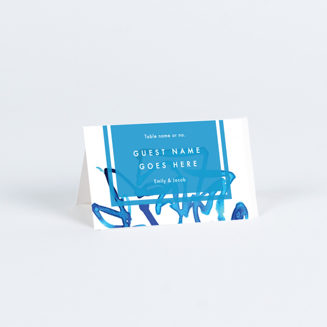 Expressive Joy Wedding Name Cards & Place Cards - Blue