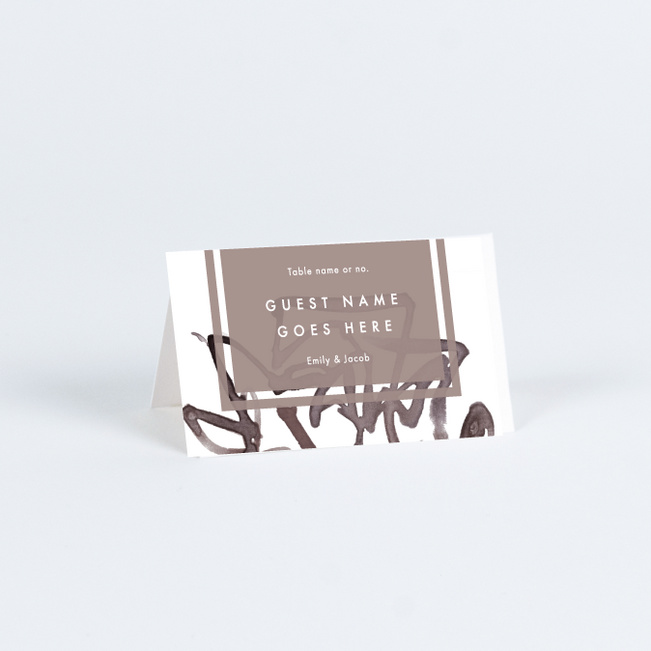 Expressive Joy Wedding Name Cards & Place Cards - Brown