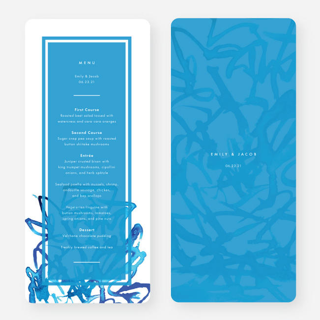 Expressive Joy Wedding Menus - Blue