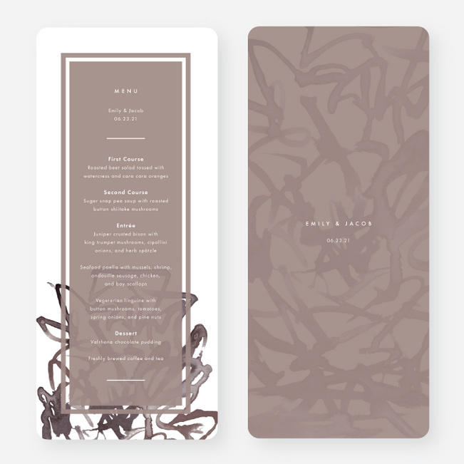 Expressive Joy Wedding Menus - Brown