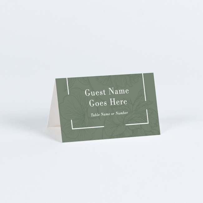 Vintage Inspired Wedding Name Cards & Place Cards - Green