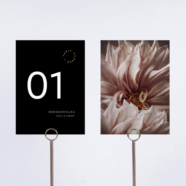 Foil Passionate Love Wedding Table Cards - Yellow