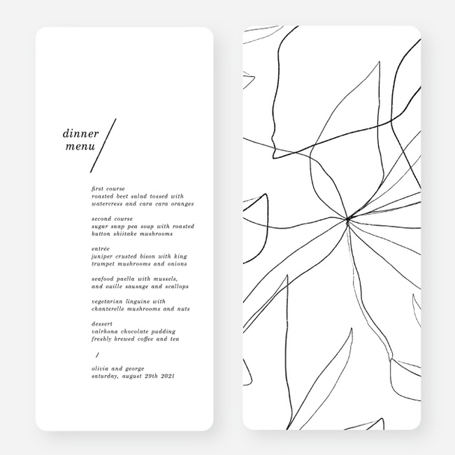 Delicate Details Wedding Menus - White