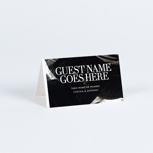 Dramatic Flair Wedding Name Cards & Place Cards - Black