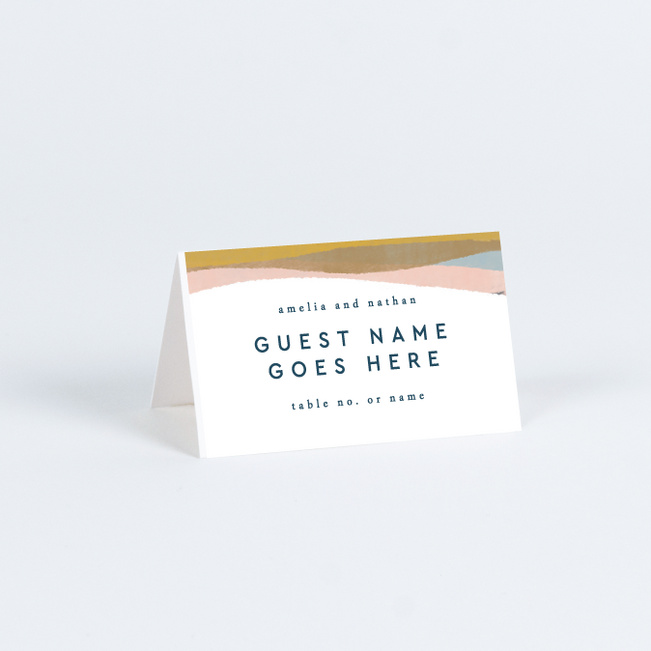 Earthy Waves Wedding Name Cards & Place Cards - Blue