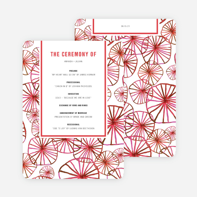 Organic Circles Wedding Programs - Red