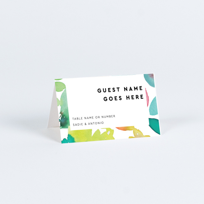 Springtime Watercolors Wedding Name Cards & Place Cards - Multi