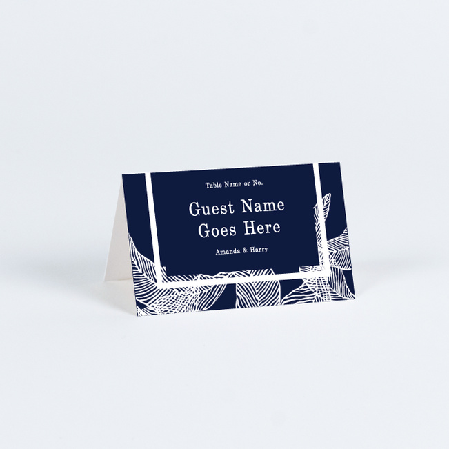 Textile Inspired Wedding Name Cards & Place Cards - Blue