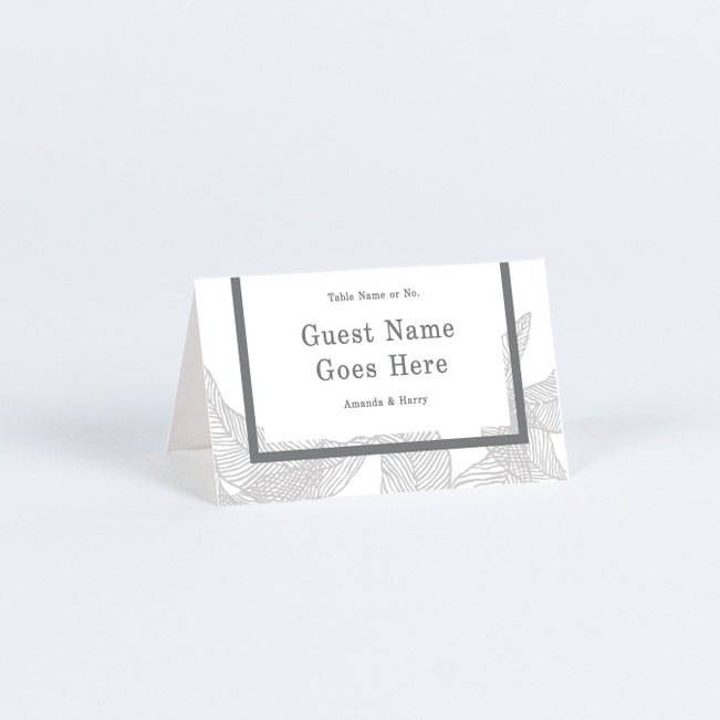 Textile Inspired Wedding Name Cards & Place Cards - Gray