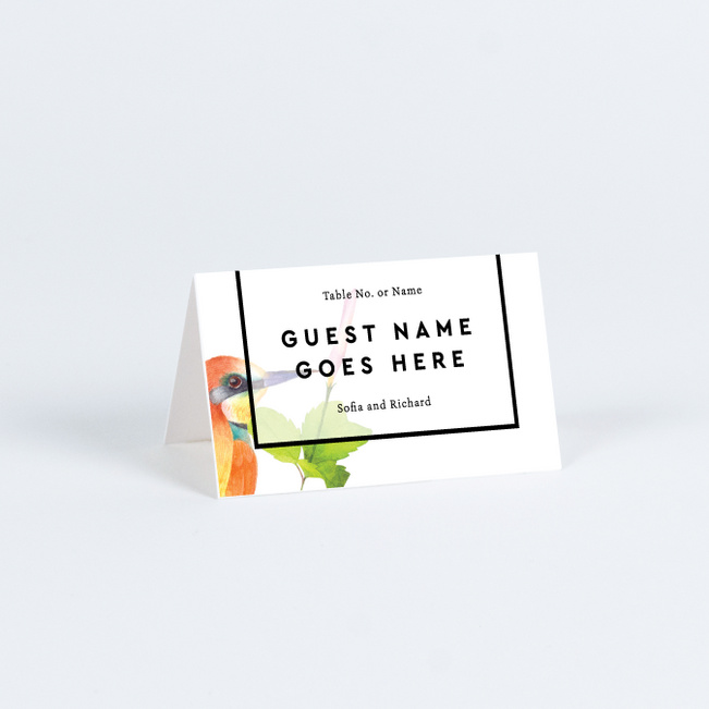 Tropical Aviary Wedding Name Cards & Place Cards - Multi