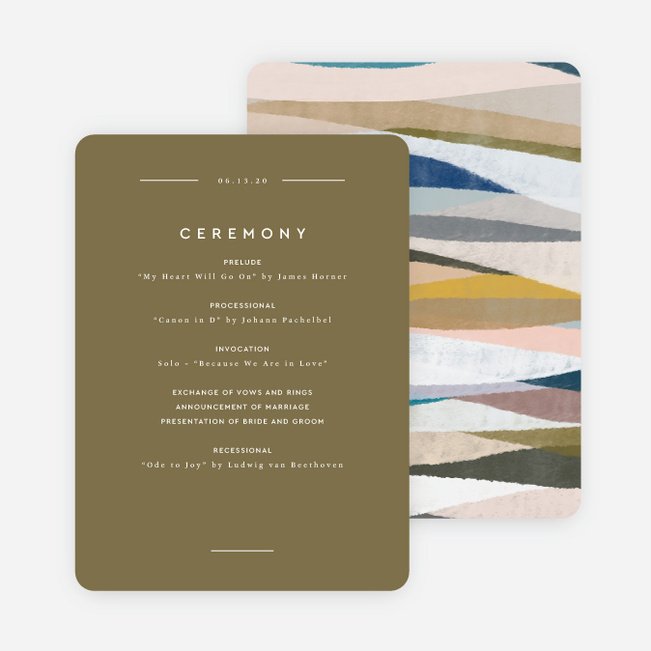 Earthy Waves Wedding Programs - Green