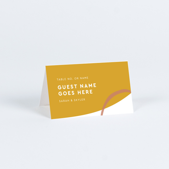 Natural Shapes Wedding Name Cards & Place Cards - Yellow