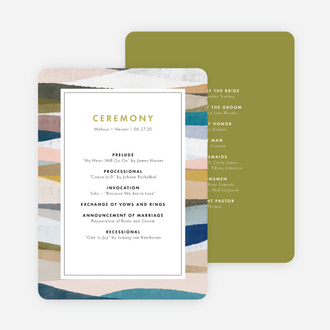 Painted Boundary Wedding Programs - Green