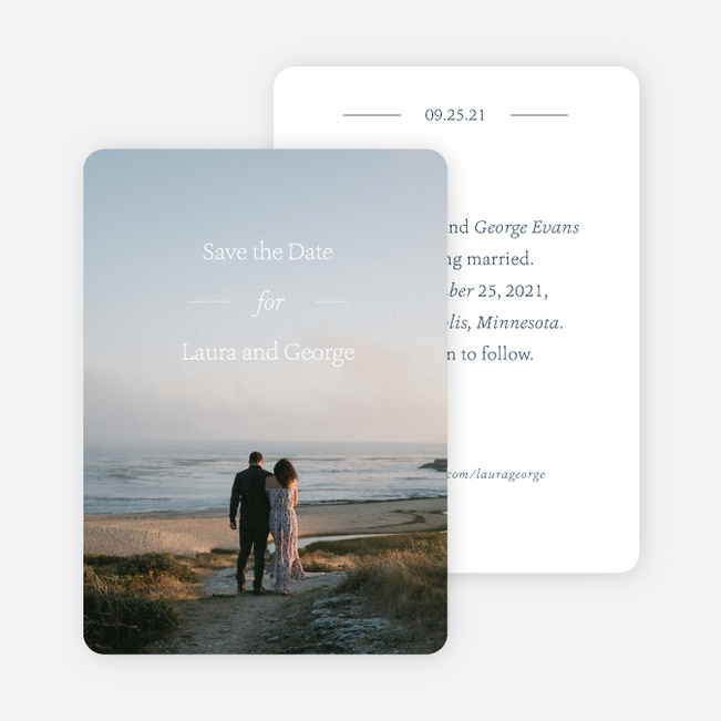 Story Beginnings Save the Date Cards - Blue