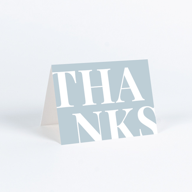 Bold Watermark Wedding Thank You Cards - Blue