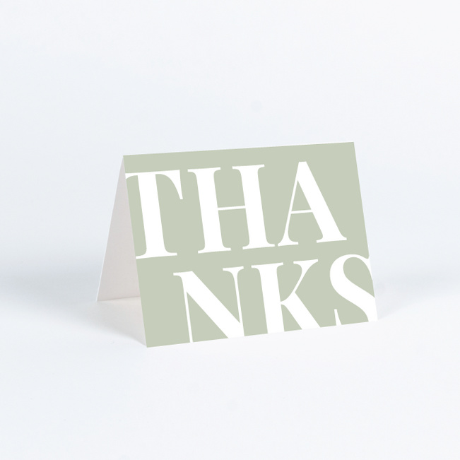 Bold Watermark Wedding Thank You Cards - Green