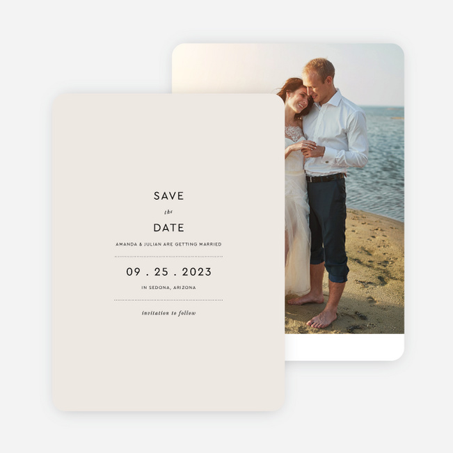 Headline Act Save the Date Cards - Beige