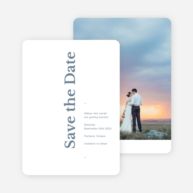 Novel Idea Save the Date Cards - Blue