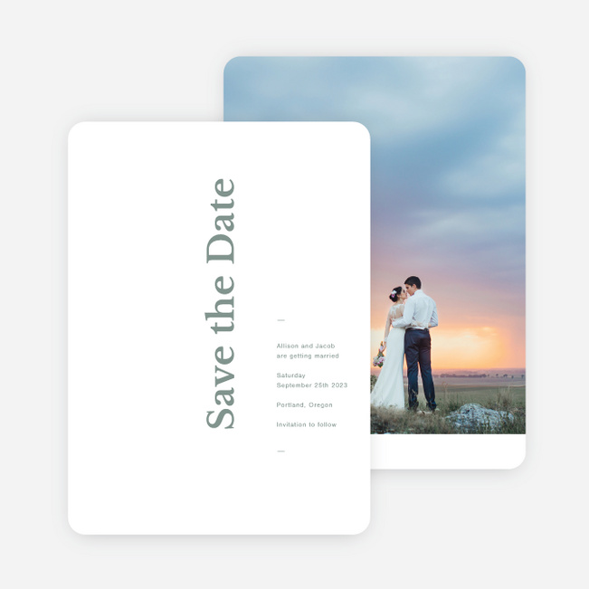 Novel Idea Save the Date Cards - Green
